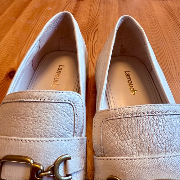 Larroude Cream Leather Loafers - Picture 11 of 16